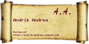 Andrik Andrea névjegykártya